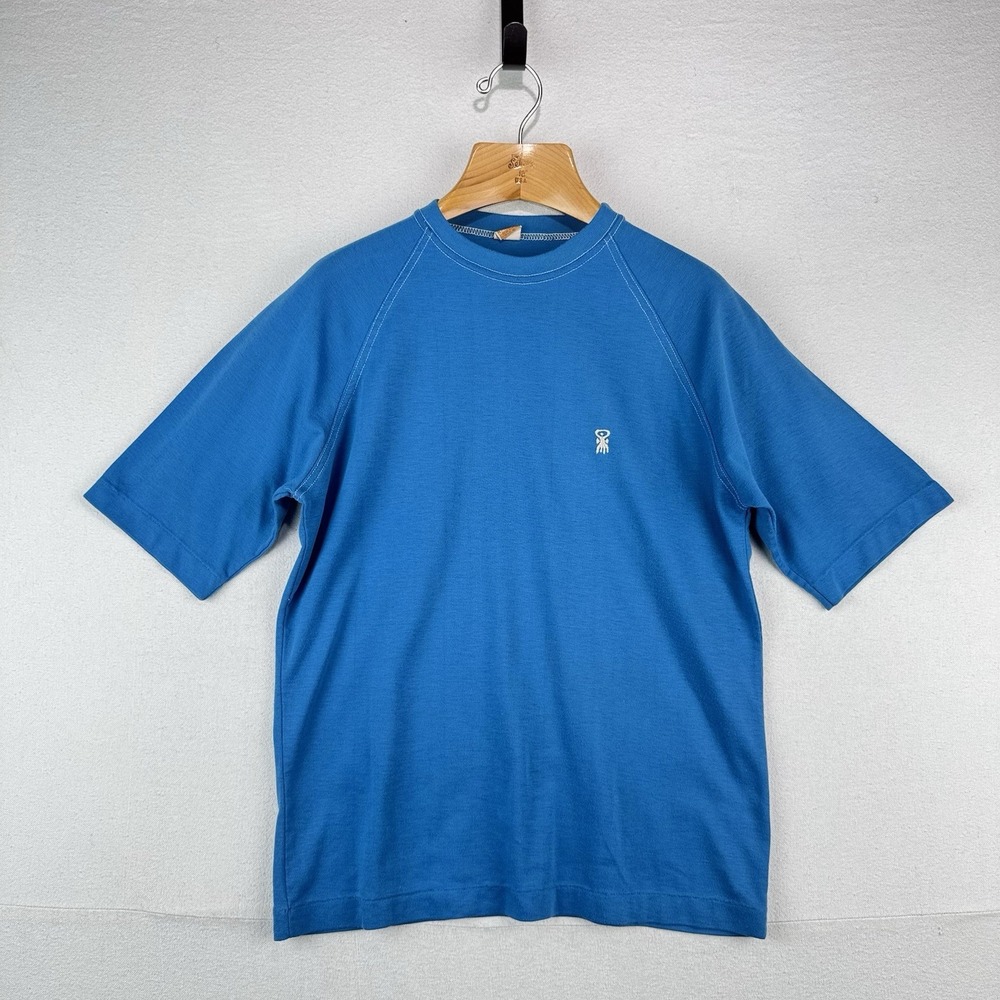 60's Vtg Jantzen Swim Surf Raglan T-Shirt Men's L Blue Short Sleeve Made In USA